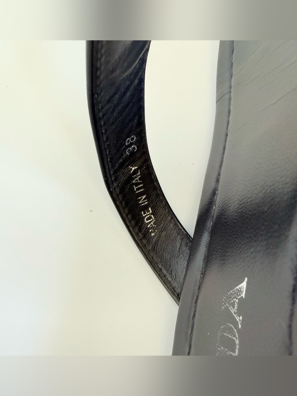 Prada Vernice Patent Leather Logo Thong Sandals Black Flat Slides EU 38 - Picture 6 of 11